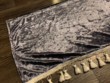 Load image into Gallery viewer, Charcoal Crushed Velvet With White Tassel