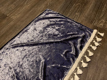 Load image into Gallery viewer, Charcoal Crushed Velvet With White Tassel