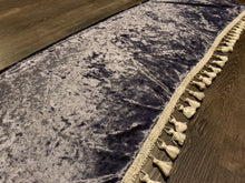 Load image into Gallery viewer, Charcoal Crushed Velvet With White Tassel