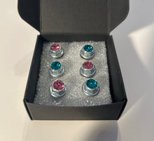 Load image into Gallery viewer, Handmade Blue Zircon/Rose Jeweled Steering Wheel Hardware