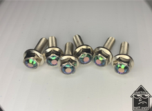 Load image into Gallery viewer, Handmade Green/Purple Color Shift Jeweled Steering Wheel Hardware