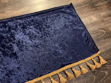 Load image into Gallery viewer, Navy Blue Crushed Velvet With Gold Tassel