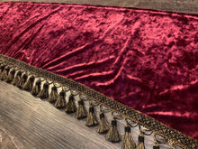 Load image into Gallery viewer, Burgundy Crushed Velvet With Black/Gold Tassel