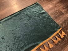 Load image into Gallery viewer, Green Crushed Velvet With Gold Tassel