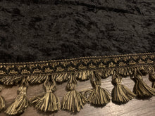 Load image into Gallery viewer, Black Crushed Velvet With Black/Gold Tassel