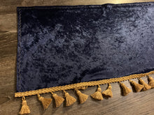 Load image into Gallery viewer, Navy Blue Crushed Velvet With Gold Tassel