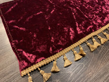 Load image into Gallery viewer, Burgundy Crushed Velvet With Gold Tassel