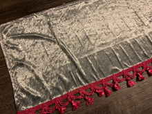 Load image into Gallery viewer, Grey Crushed Velvet With Pink Tassel