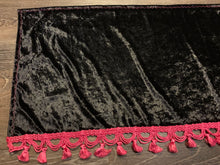 Load image into Gallery viewer, Black Crushed Velvet With Pink Tassel