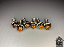 Load image into Gallery viewer, Handmade Orange/Pink Color Shift Jeweled Steering Wheel Hardware