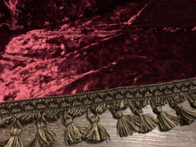 Load image into Gallery viewer, Burgundy Crushed Velvet With Black/Gold Tassel