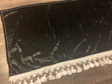 Load image into Gallery viewer, Black Crushed Velvet With White Tassel