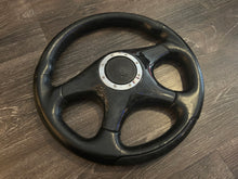 Load image into Gallery viewer, WD 350mm Black Burlwood/Leather Combination Wheel
