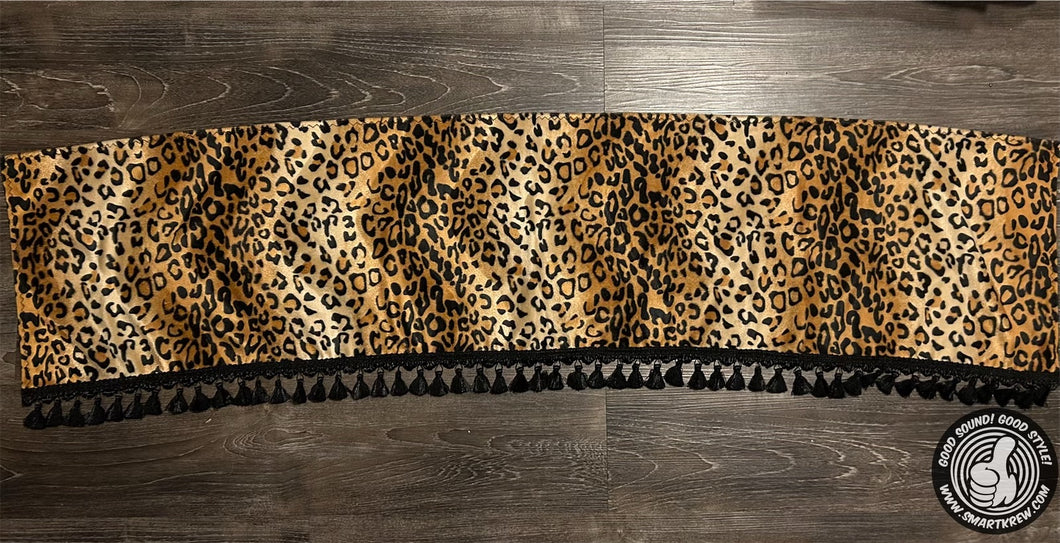 Leopard Faux Fur With Black Tassel