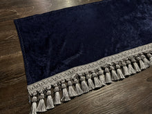 Load image into Gallery viewer, Navy Crushed Velvet With Silver/Jewel Tassel
