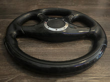 Load image into Gallery viewer, WD 350mm Black Burlwood/Leather Combination Wheel
