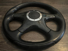 Load image into Gallery viewer, WD 350mm Black Burlwood/Leather Combination Wheel
