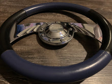 Load image into Gallery viewer, Faker Black/Blue Leather 350mm 2 Spoke Wheel

