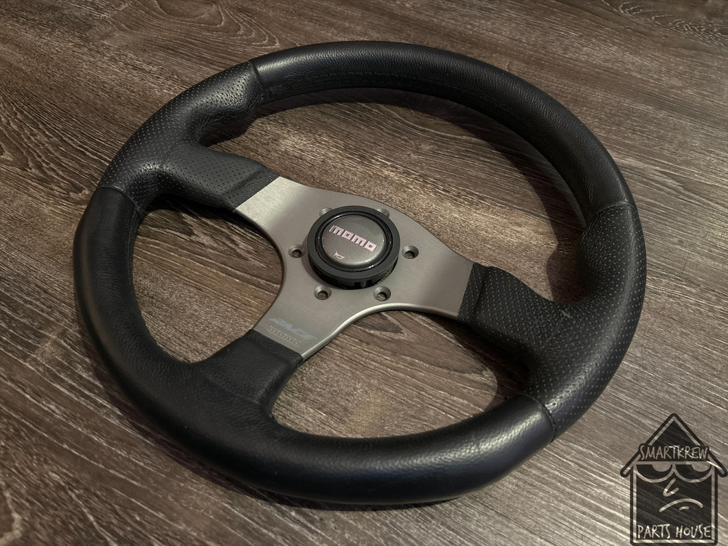 Momo Race 320mm Black Leather Wheel