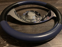 Load image into Gallery viewer, Faker Black/Blue Leather 350mm 2 Spoke Wheel
