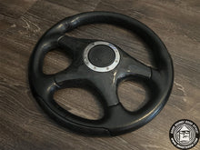 Load image into Gallery viewer, WD 350mm Black Burlwood/Leather Combination Wheel
