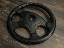 Load image into Gallery viewer, WD 350mm Black Burlwood/Leather Combination Wheel
