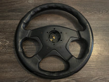 Load image into Gallery viewer, WD 350mm Black Burlwood/Leather Combination Wheel
