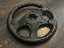 Load image into Gallery viewer, WD 350mm Black Burlwood/Leather Combination Wheel
