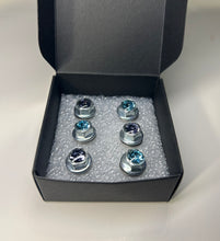 Load image into Gallery viewer, Handmade Aquamarine/Tanzanite Jeweled Steering Wheel Hardware
