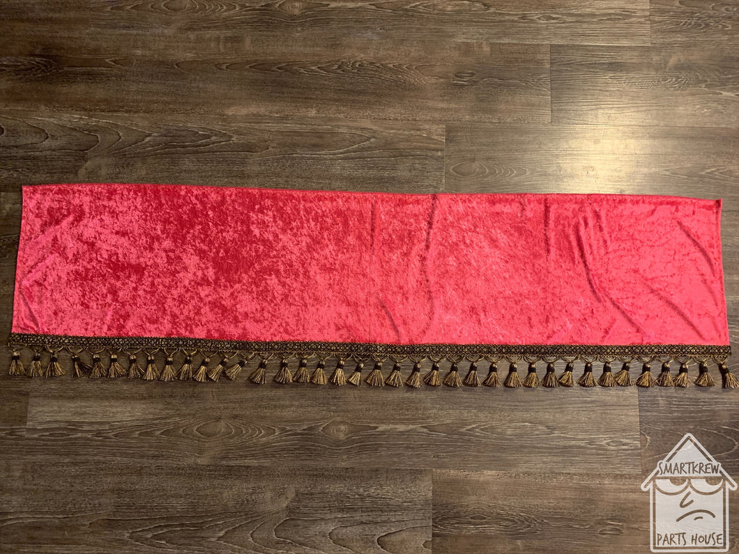 Hot Pink Crushed Velvet With Black/Gold Tassel