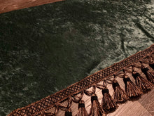 Load image into Gallery viewer, Green Crushed Velvet With Black/Gold Tassel
