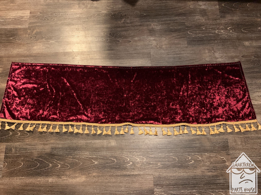 Burgundy Crushed Velvet With Gold Tassel