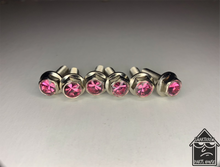 Load image into Gallery viewer, Handmade Rose Pink Jeweled Steering Wheel Hardware
