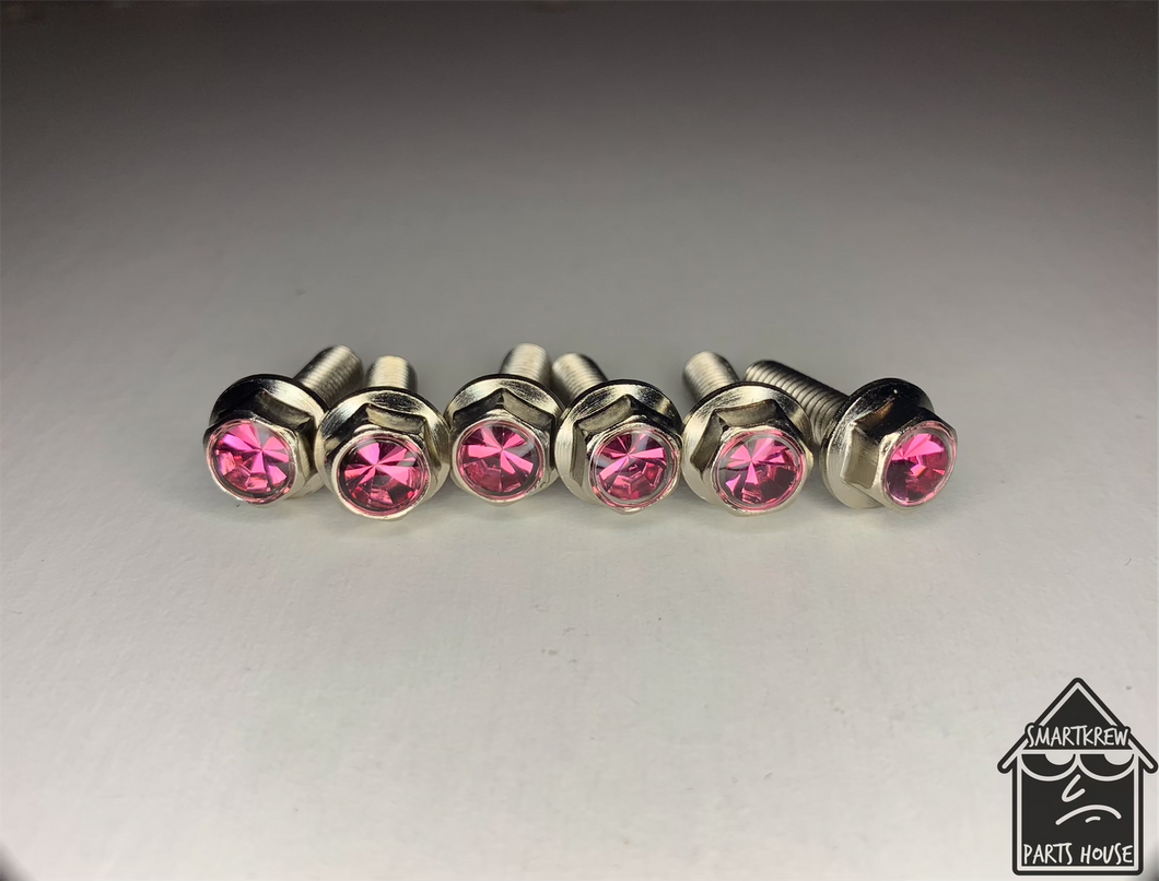 Handmade Rose Pink Jeweled Steering Wheel Hardware