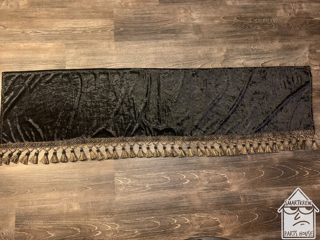 Black Crushed Velvet With Black/Gold Tassel