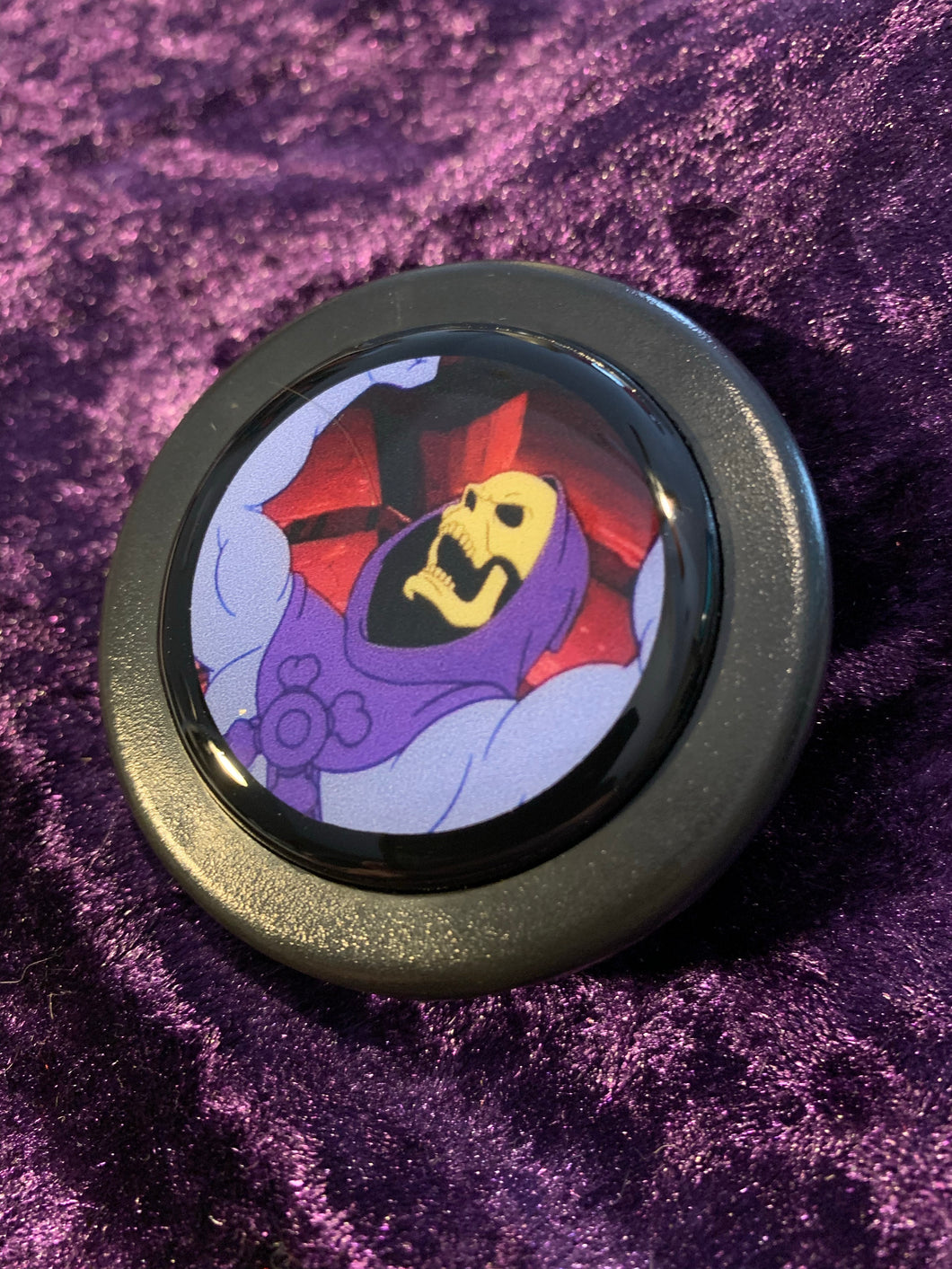 Handmade Skeletor Horn Button