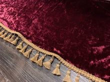Load image into Gallery viewer, Burgundy Crushed Velvet With Gold Tassel
