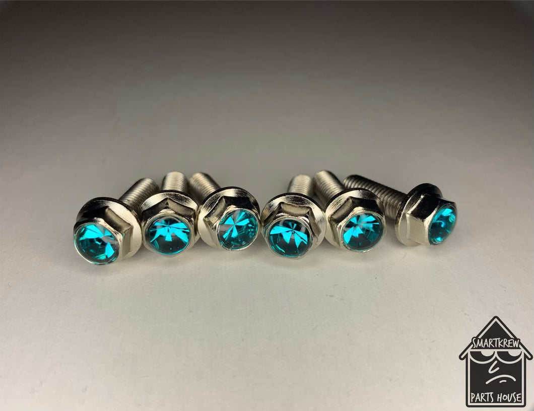 Handmade Blue Zircon Jeweled Steering Wheel Hardware