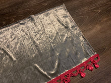 Load image into Gallery viewer, Grey Crushed Velvet With Pink Tassel
