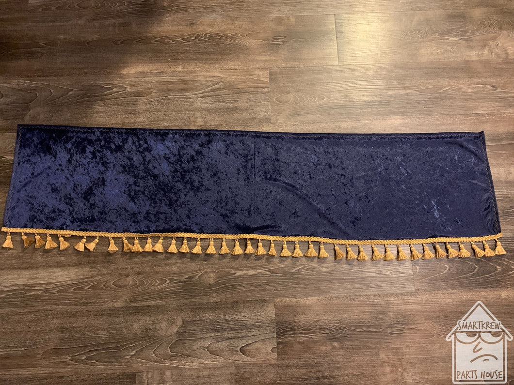Navy Blue Crushed Velvet With Gold Tassel