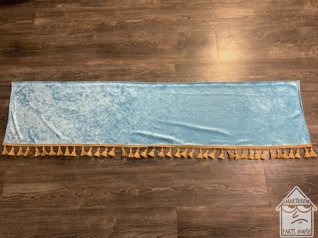 Sky Blue Crushed Velvet With Gold Tassel