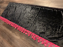 Load image into Gallery viewer, Black Crushed Velvet With Pink Tassel
