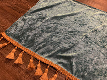 Load image into Gallery viewer, Cyan Crushed Velvet With Gold Tassel
