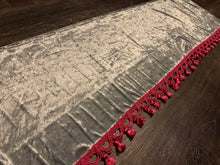 Load image into Gallery viewer, Grey Crushed Velvet With Pink Tassel
