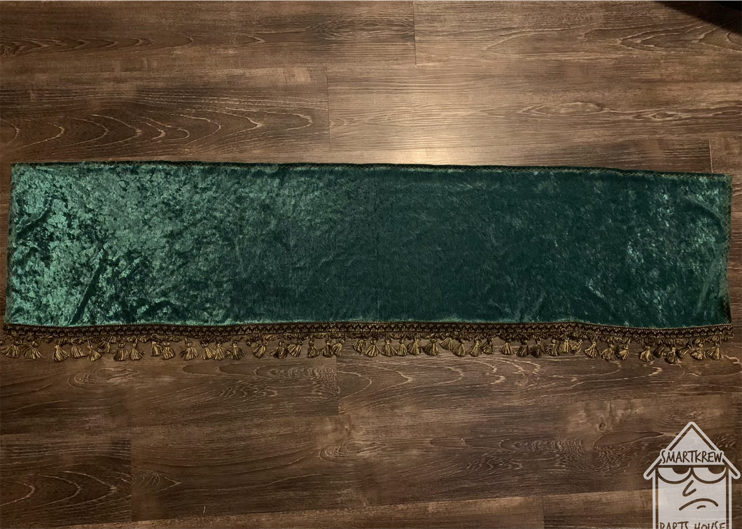 Green Crushed Velvet With Black/Gold Tassel