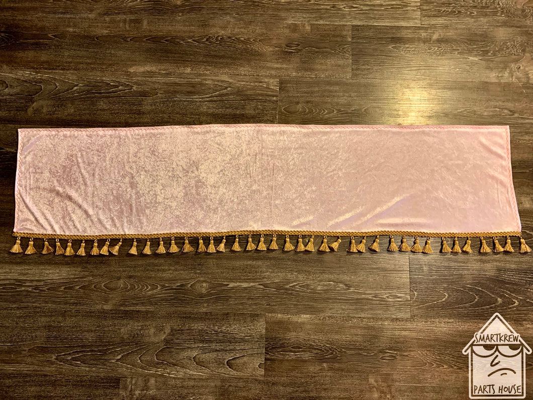 Powder Pink Crushed Velvet With Gold Tassel