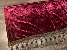 Load image into Gallery viewer, Burgundy Crushed Velvet With Black/Gold Tassel
