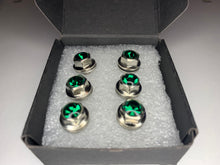 Load image into Gallery viewer, Handmade Emerald Green Jeweled Steering Wheel Hardware
