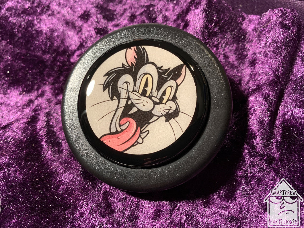 Handmade Crazy Cat Horn Button