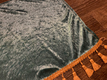 Load image into Gallery viewer, Cyan Crushed Velvet With Gold Tassel

